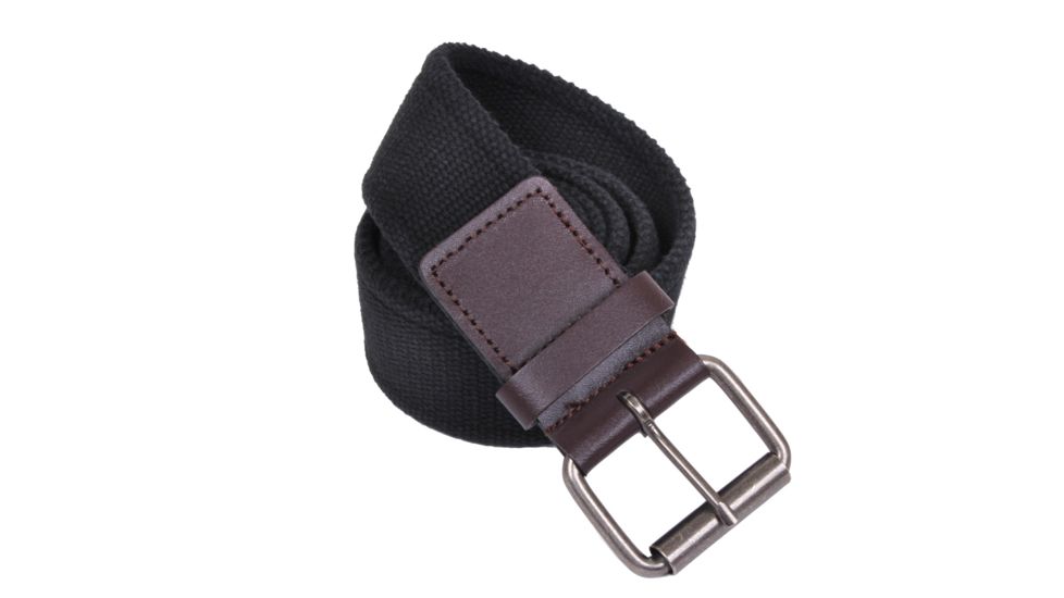 Rothco Vintage Single Prong Web Belt With Leather Accents, Small, 4371-S