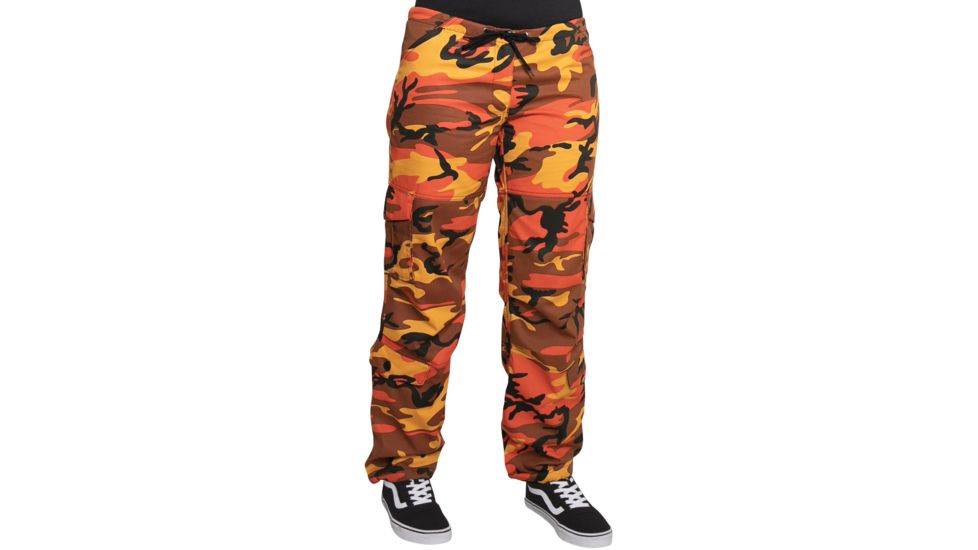 Rothco Paratrooper Colored Camo Fatigues - Women's, Savage Orange Camo, Small, 3784-SavageOrangeCamo-S