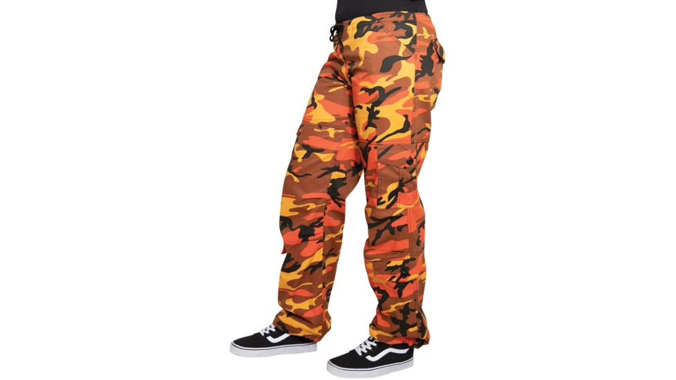 Rothco Paratrooper Colored Camo Fatigues - Women's, Savage Orange Camo, Small, 3784-SavageOrangeCamo-S