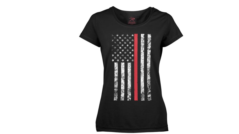 Rothco Womens Thin Red Line Longer T-Shirt, Extra Small, 5698-XS
