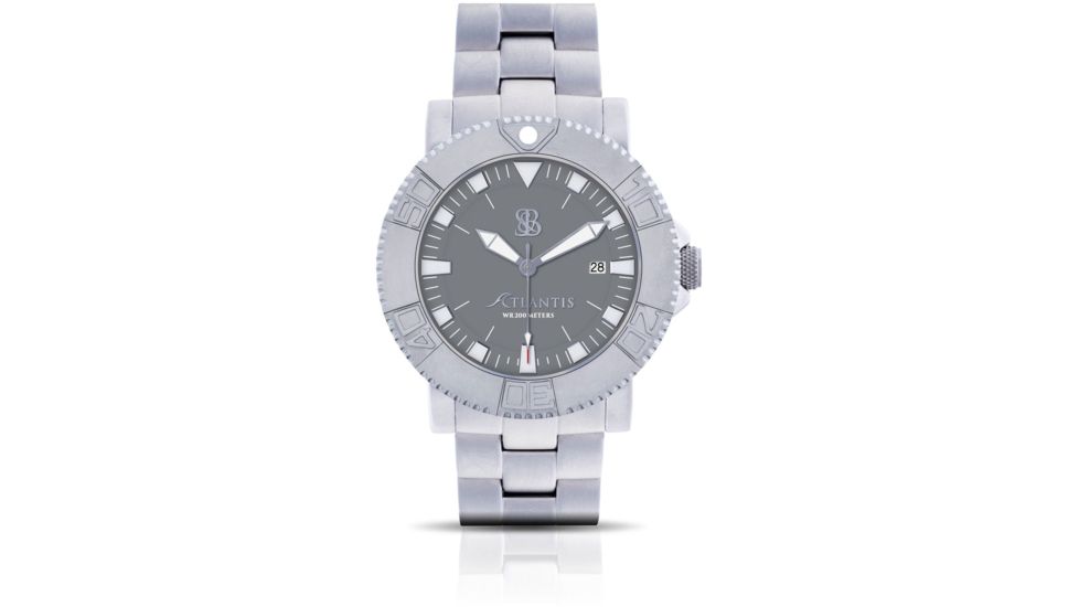 Smith &amp; Bradley Watches Atlantis Pro Automatic Watch, Silver Case/Gray Dial, 44mm, ATPR102