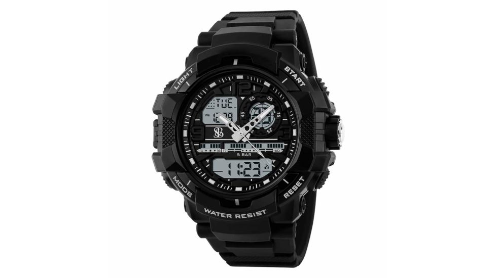 Smith &amp; Bradley Watches Battlefield Digital Watch, 52mm Black Poly Carbon Case, Unisex, BAT101