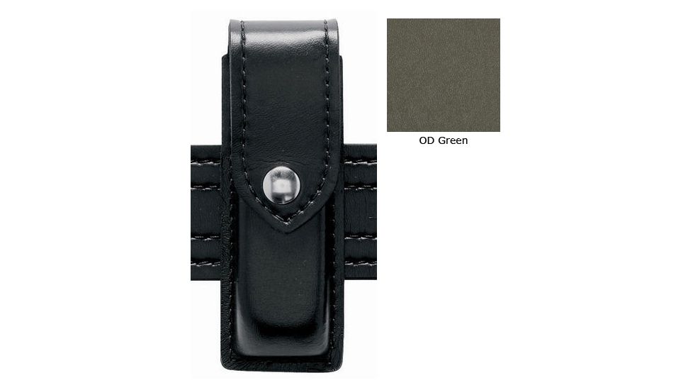 Safariland 76 Single Mag Pouch, Single Stacked 9mm Mags Browning Bdm 9mm, STX Tactical OD W/ Black Plastic Snap 76-76-56PBL
