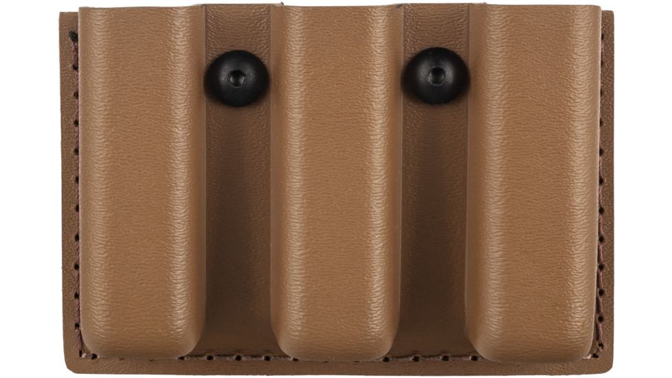 Safariland 775 Slim Open-Top Triple Mag Pouch, Double Stacked 9mm Mags Gl17, 22, STX Tactical Coyote Brown, Ambi Shroud Mount 775-83-763
