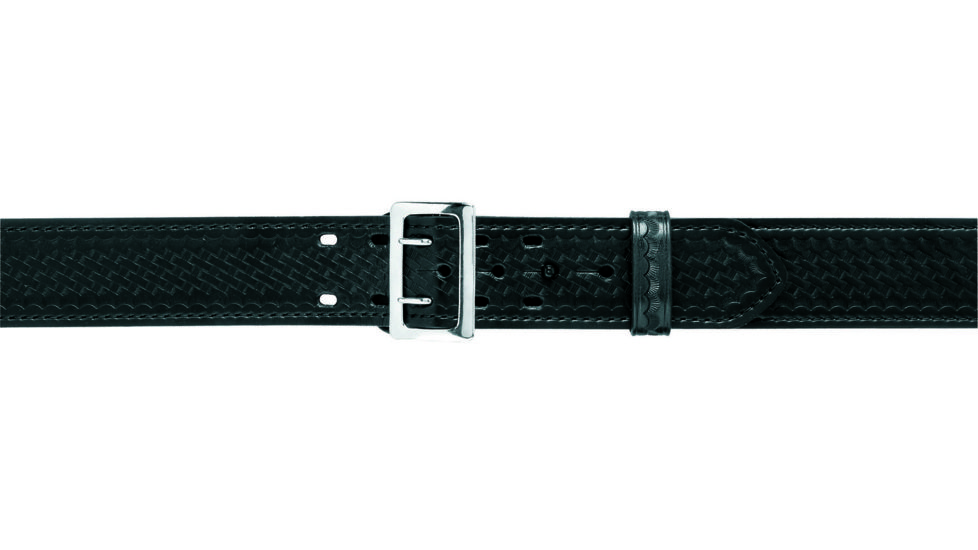 Safariland 87 Suede Lined Belt, Plain Black, Chrome Buckle - Waist 24 in