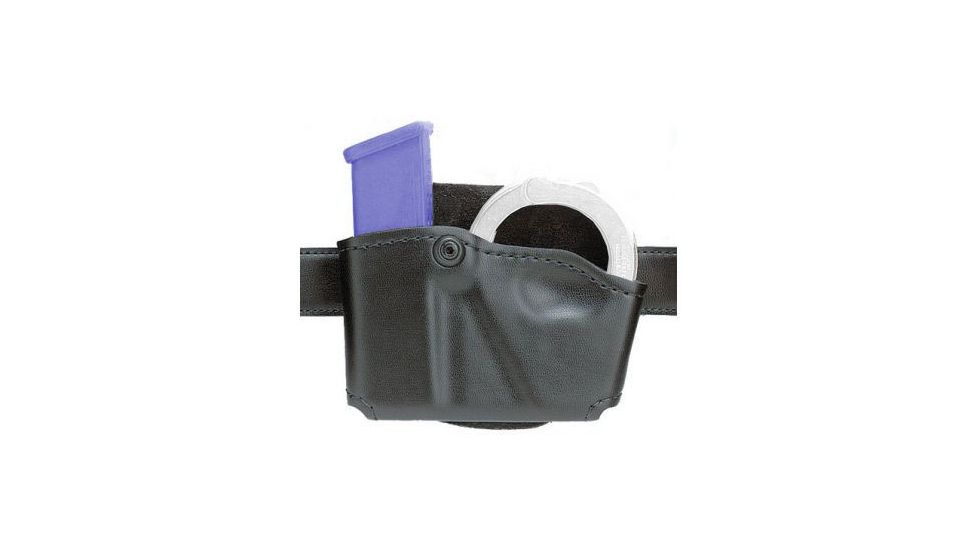 Safariland 573 Concealment Magazine Holder, Paddle, Single w/Cuff Pouch - Plain Cordovan, Ambidextrous 573-53-061