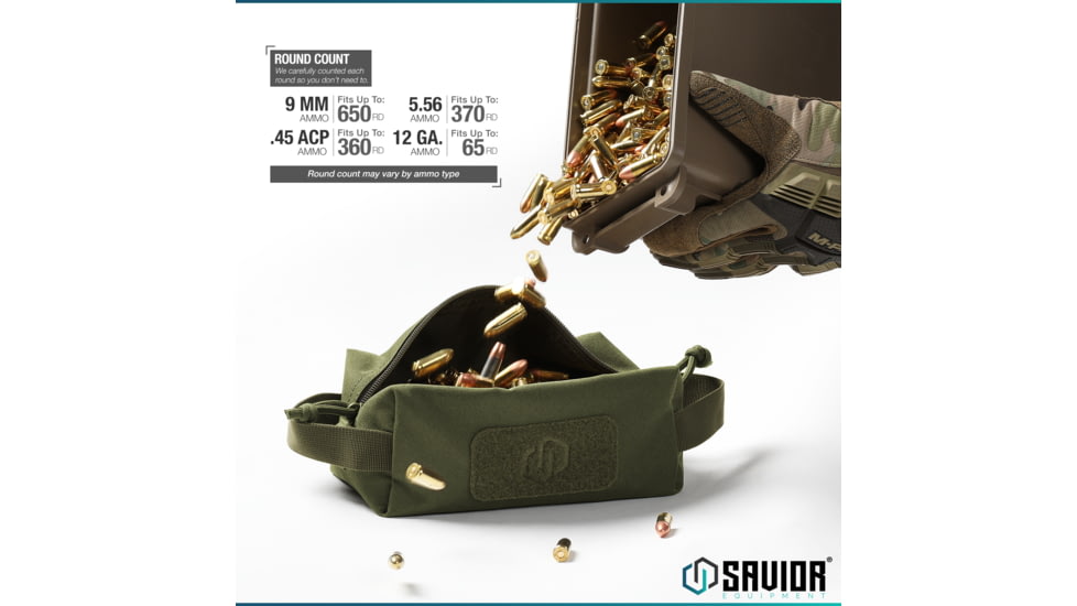 Savior Equipment Loose Sac, Soft Ammo Carrier, Black, Small, SP-AMST-4P-BK