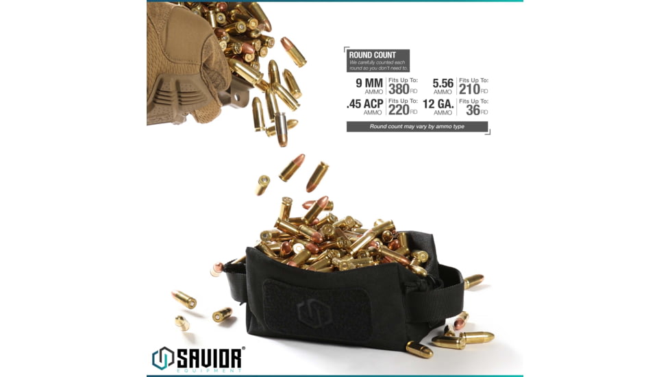 Savior Equipment Mini Loose Sac Soft Ammo Carrier, 4 Pack, Gray, 6.75x3.25x3in, SP-MINIAMST-4P-GS