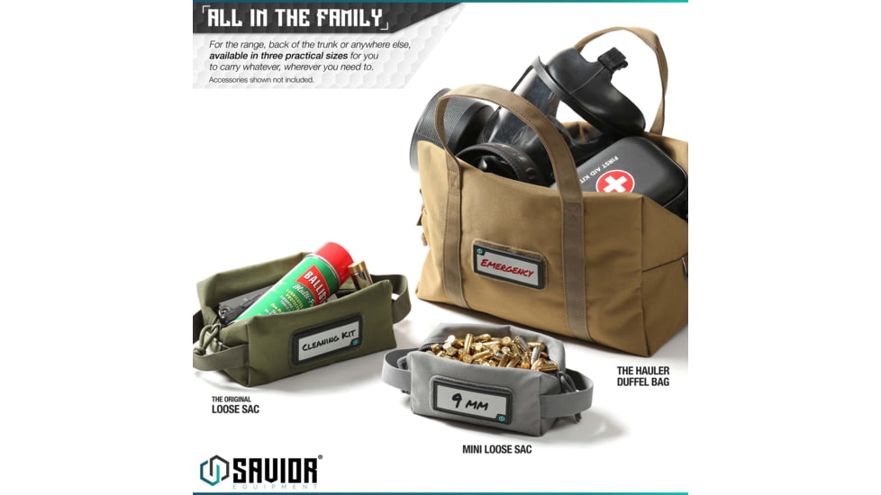 Savior Equipment Mini Loose Sac Soft Ammo Carrier, 4 Pack, Gray, 6.75x3.25x3in, SP-MINIAMST-4P-GS