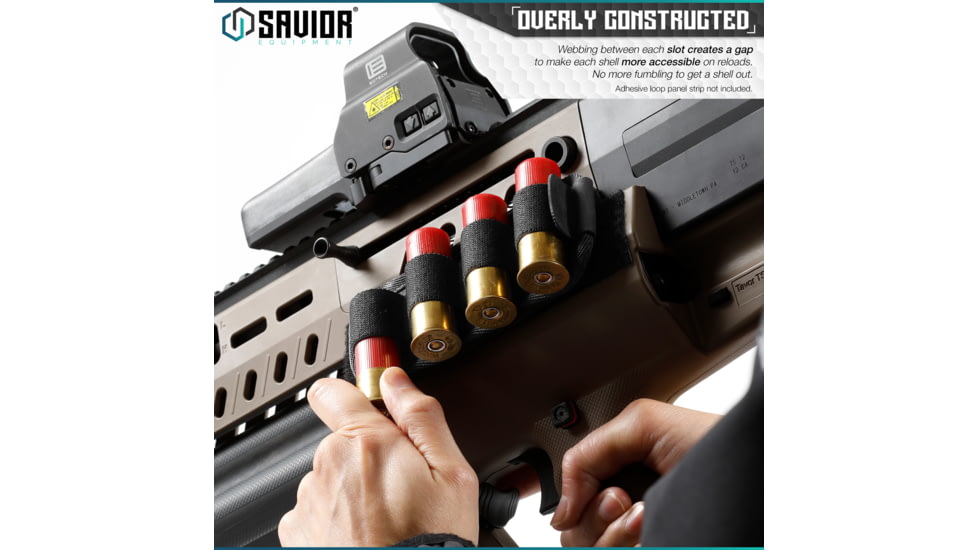 Savior Equipment Shotgun Shell Cards - 2 Rounds, Black, 2.25in x 3in, Black, 2.25in x 3in, MP-TNS-12G-TWO-2P-BK