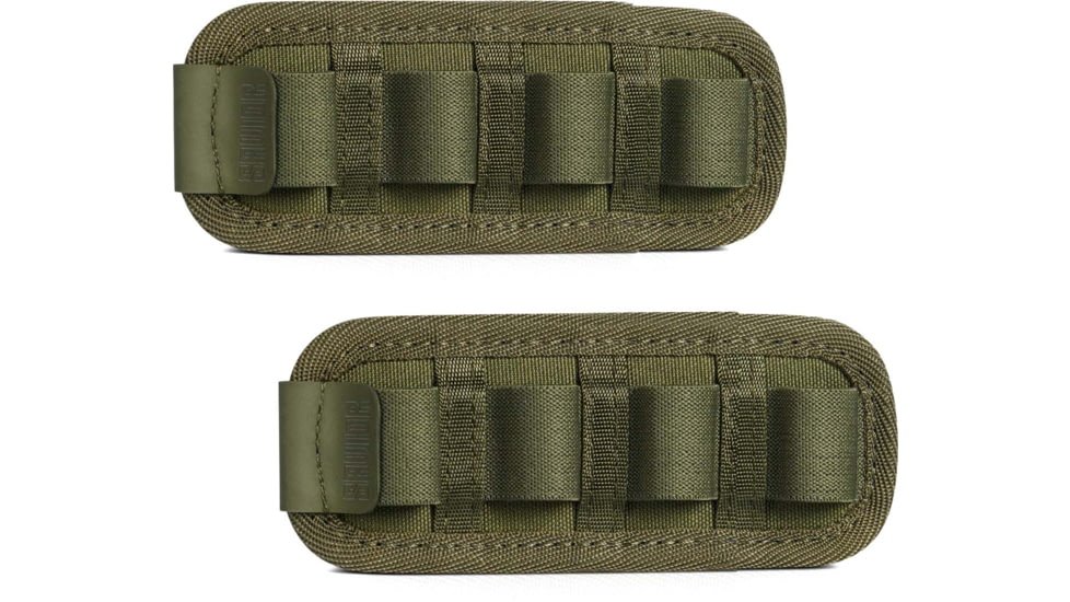 Savior Equipment Shotgun Shell Holder, 4 Slots, 2 Pack, OD Green, MP-TNS-12G-QUAD-2P-OG