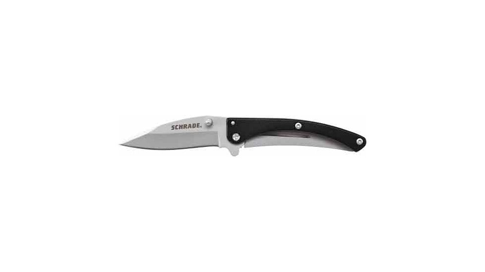 Schrade Pocket Protector Folding Knife, 2.6in, Stainless, Black, SCH222BK