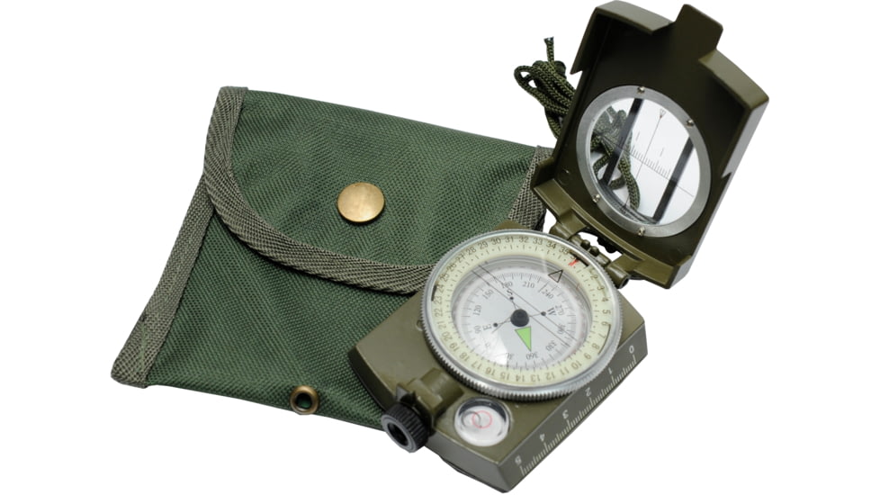 SE Lensatic Compass, Camo w/Markings &amp; Bubble Level - 93675