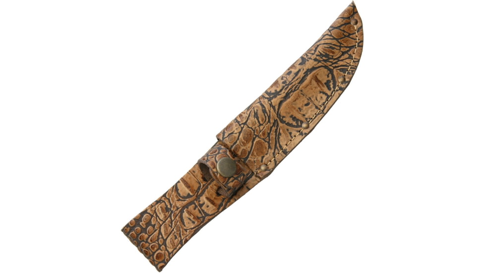 Sheath Fixed Blade Sheath Alligator Pattern with Leather Construction, Fits Up To 5in Fixed Blade Knife, Alligator Pattern, Leather Construction, SH1187
