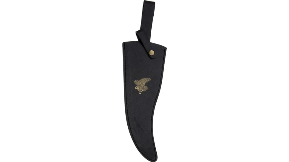 Sheath Large Bowie Sheath, Embossed Black Leather Sheath Will Fit Most Bowie Style Knives With Up To A 12 5/8in Curved Tip Blade, Snap Closure, SH1127