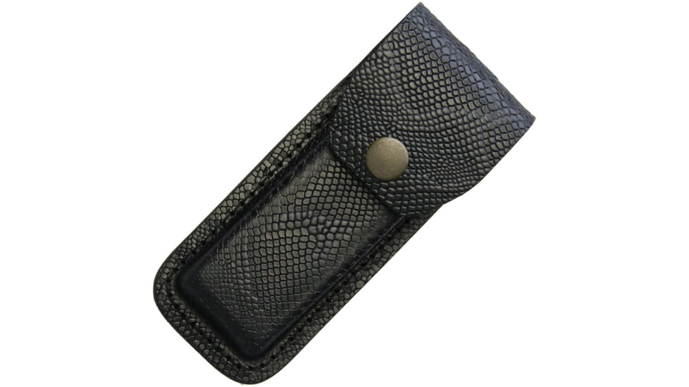 Sheath Leather Sheath, Fits 4.5in To 5.25in Folding Knife, Snake Pattern, Leather Construction, SH1205