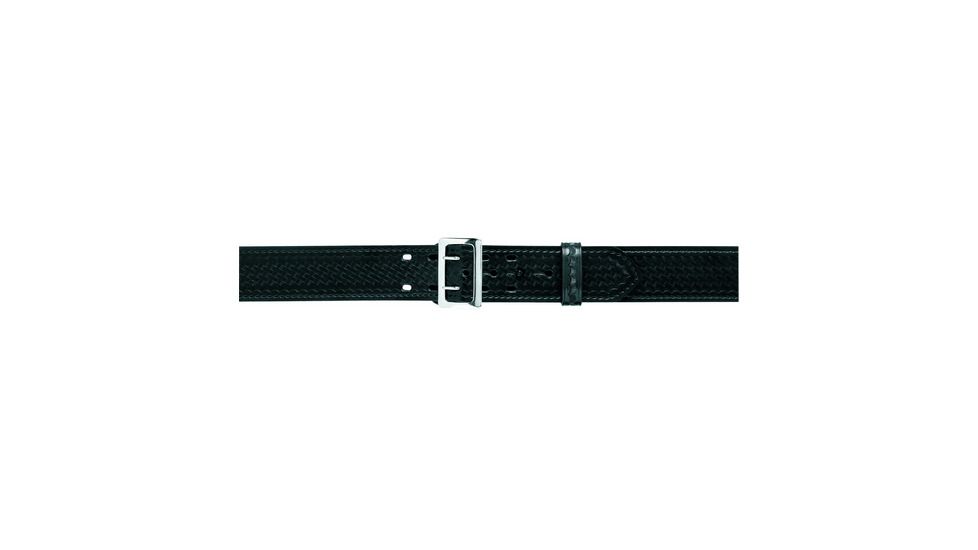 Safariland 87 Suede Lined Belt, Chrome Buckle, Basket Black, Waist 24 in