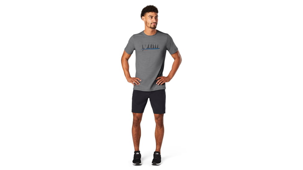 Smartwool Merino Sport 150 Camping With Friends Graphic Tee - Mens, Light Gray Heather, Small, SW016281545S