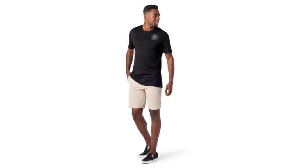 Smartwool Merino Sport 150 Go Far, Feel Good Spokes Short Sleeve Graphic Tee - Mens, Black, 2XL, SW016731001XXL
