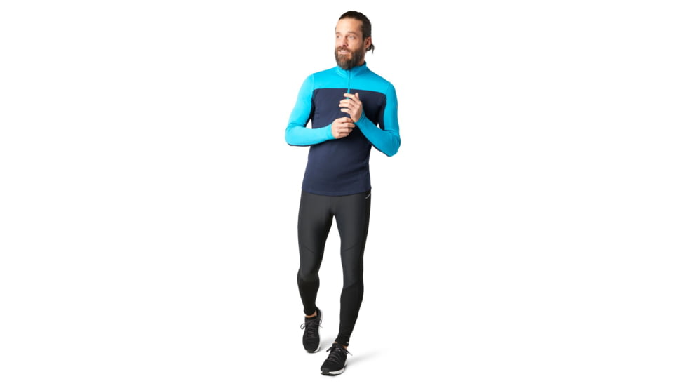Smartwool Merino Sport 250 Long Sleeve 1/4 Zip - Mens, Sea Blue/Deep Navy, Small, SW019024E82-S