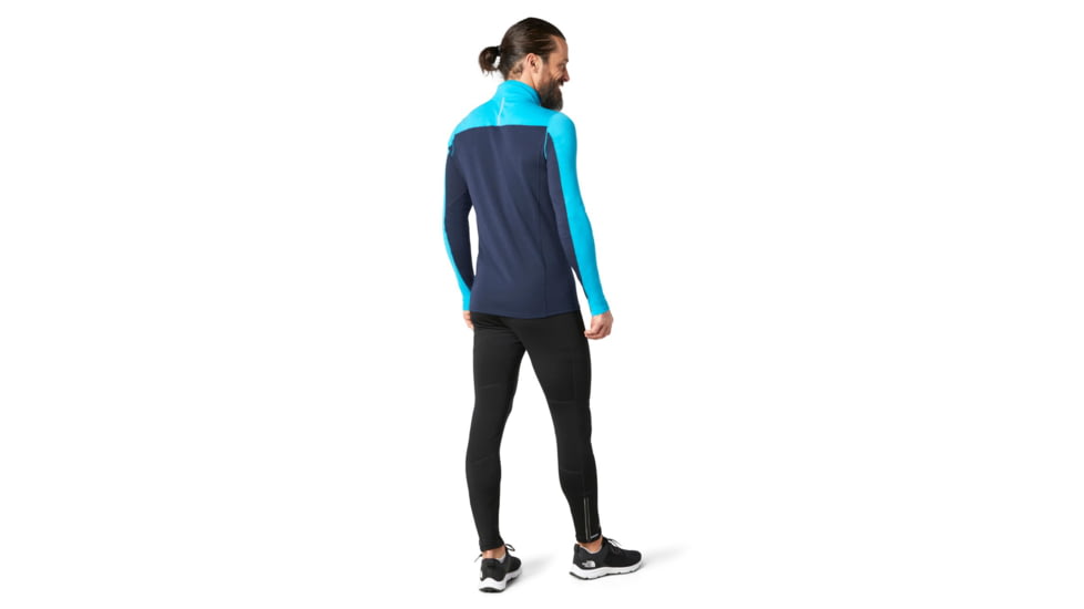 Smartwool Merino Sport 250 Long Sleeve 1/4 Zip - Mens, Sea Blue/Deep Navy, Small, SW019024E82-S