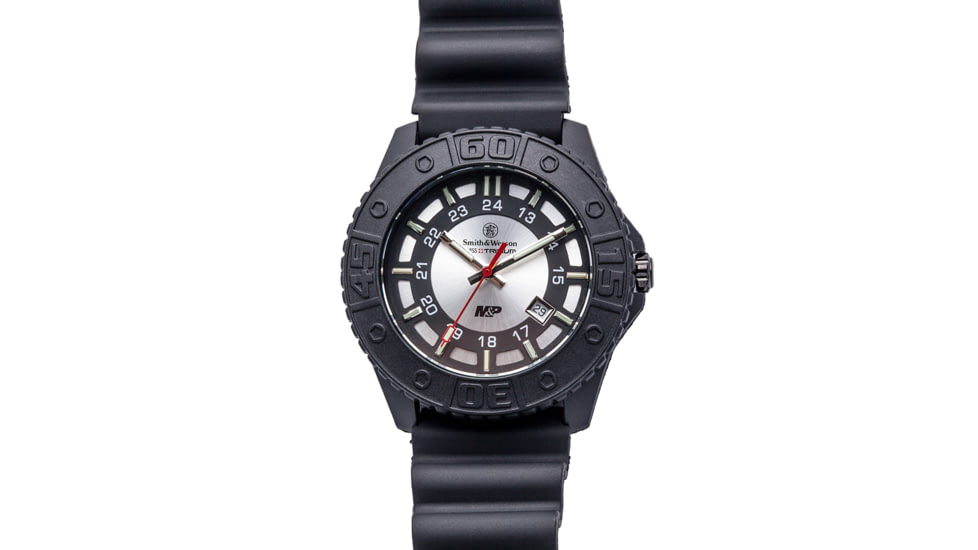 Smith and Wesson Military and Police Watch, 43mm, Black/Silver SWW-MP18-GRY