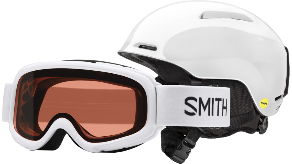 Smith Glide Jr. MIPS/Gambler Combo Helmet, White, Youth Small, E005293325155