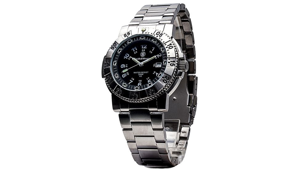 Smith &amp; Wesson Aviator Tritium H3 Watch - 45 mm, Stainless steel SWW-357-SS SWW-357-SS