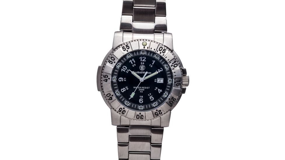Smith &amp; Wesson Aviator Tritium H3 Watch - 45 mm, Stainless steel SWW-357-SS SWW-357-SS