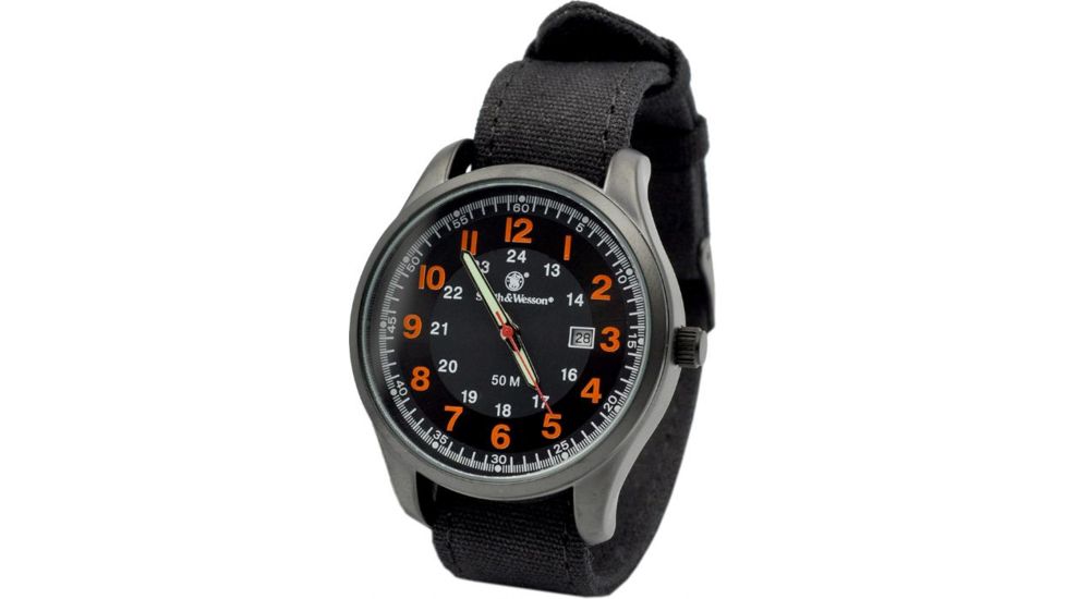 Smith &amp; Wesson Cadet Watch, Black/Orange SWW-369-OR