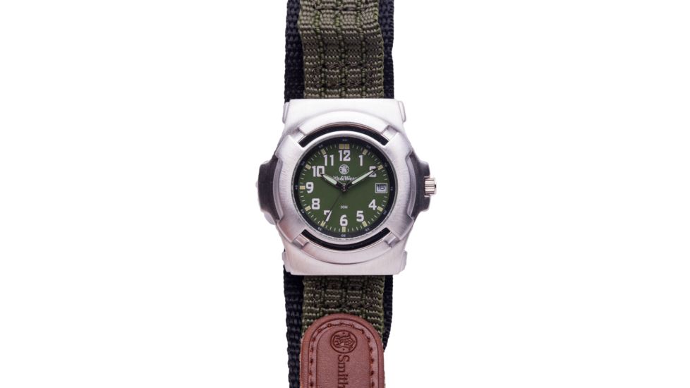 Smith &amp; Wesson Men's Lawman Basic Round Green Face Watch SWW-11-OD SWW-11-OD