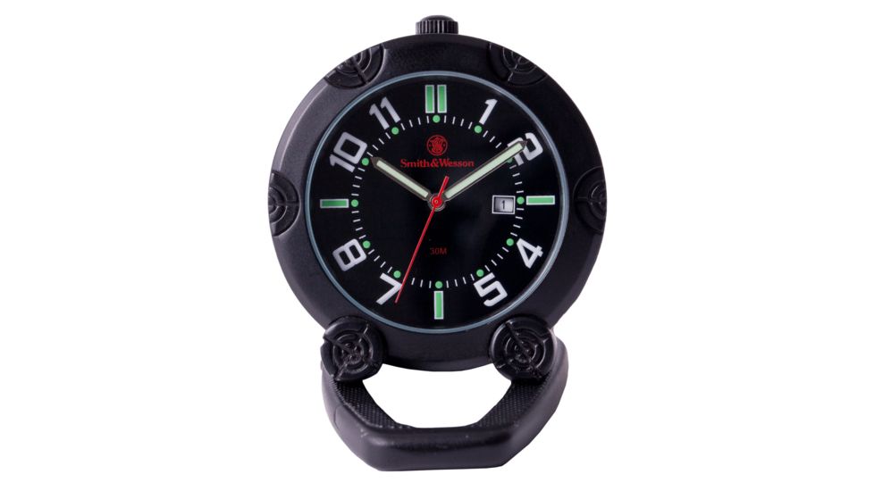 Smith &amp; Wesson Pocket Watch, Tritium Black Fa - SWW-39