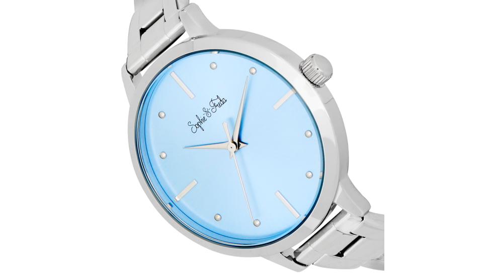 Sophie And Freda Milwaukee Bracelet Watch - Women's, 38 mm Silver Case, Periwinkle Dial, Silver Strap, SAFSF5802