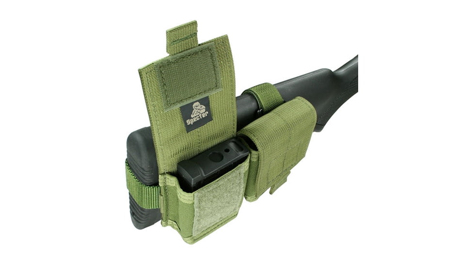 Specter Gear 2/10 Mini-14/30 Buttstock Mag Pouch, Holds 2, 10 round Magazines, Rear Adapter Provided, Black, 913 BLK