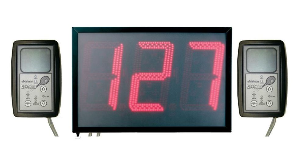 Sports Radar Nfsc II Twin Radars, Dl834 Led Display, Two Nfsc Tour Radar Units w/ 25in Cat5 Cable Each NFSC II