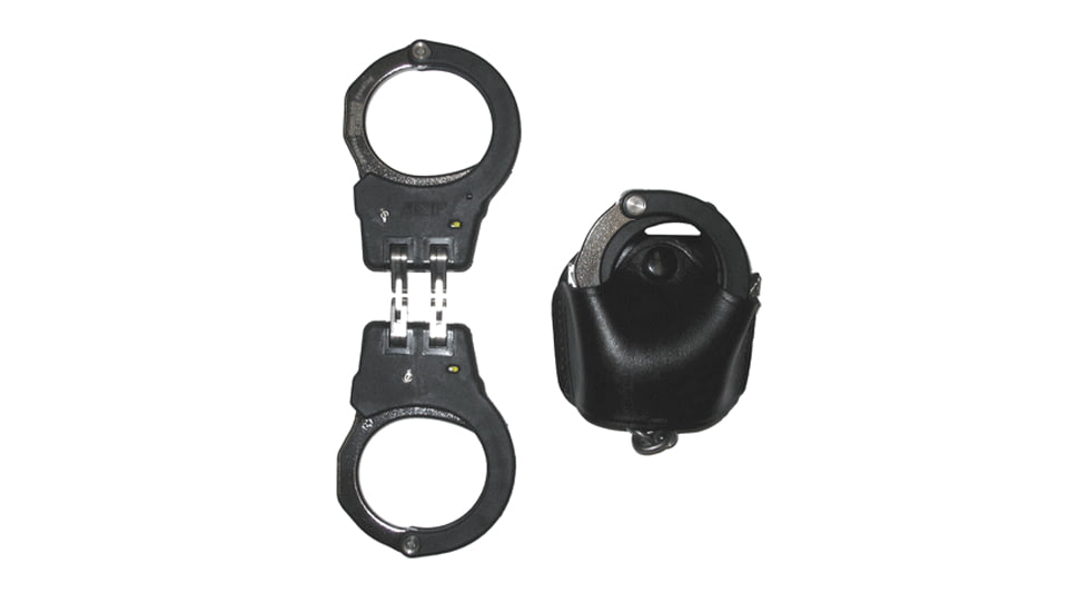 Stallion Leather Quick Release Oversized Handcuff Holder, Plain, Black, OASP-1-B2