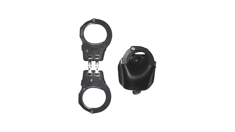 Stallion Leather Quick Release Oversized Handcuff Holder, Black - OASP-3-B2