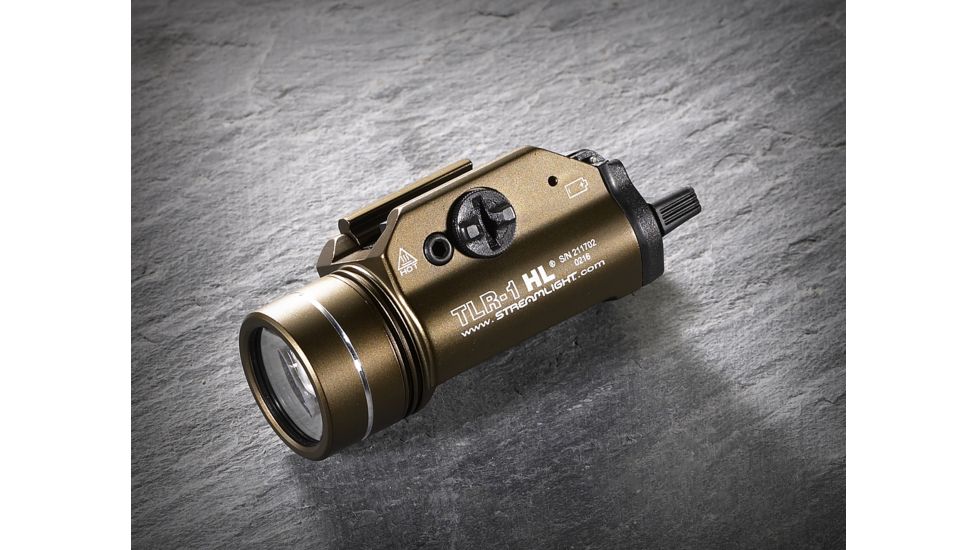 Streamlight TLR-1 HL LED Rail-Mounted TacticalFlashlight, 800 Lumens w/Lithium Batteries, Flat Dark Earth Brown, 69267
