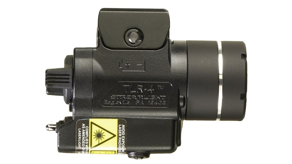 Streamlight TLR-4 Compact Handgun Laser Sight Flashlight, No Battery, Red, 170 Lumens, Black, 69243