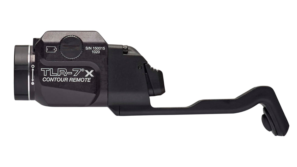 Streamlight TLR-7X Contour Remote Weapon Light, 500 Lumens, Most Glocks Gen 4/5, w/ Mounting Key, CR123A, Black, 69428