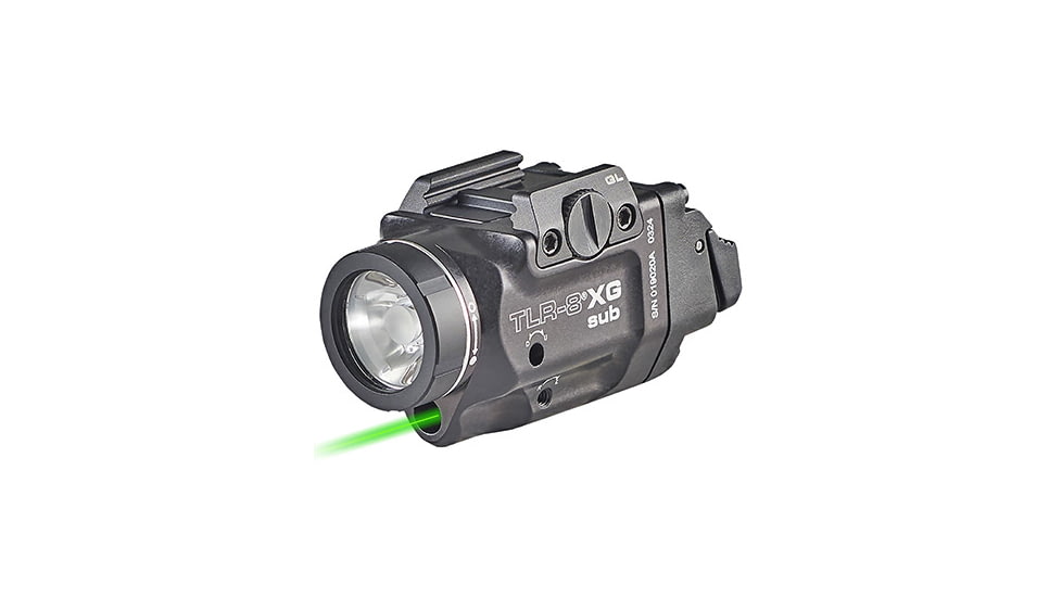 USED Streamlight TLR-8 G Sub For Glock 43X/48 MOS LED Weapon Light w/ Green Laser, CR123A Lithium, White, 500 Lumens, Black, 69431, EDEMO3, Condition Fair, Other