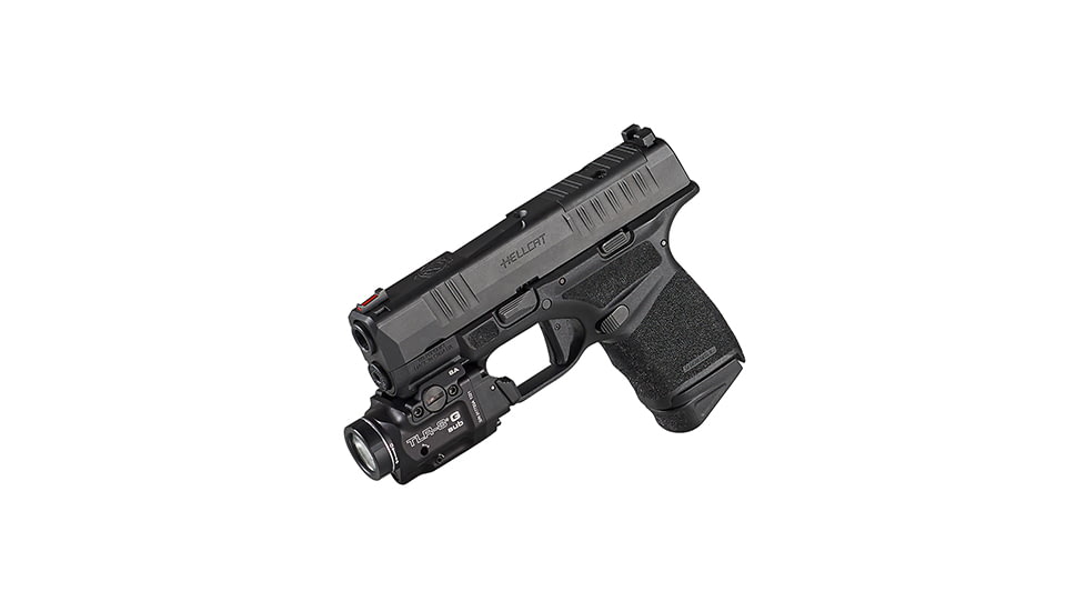 Streamlight TLR-8 G Sub For Hellcat LEDWeapon Light w/ Green Laser, CR123A Lithium, White, 500 Lumens, Black, 69439