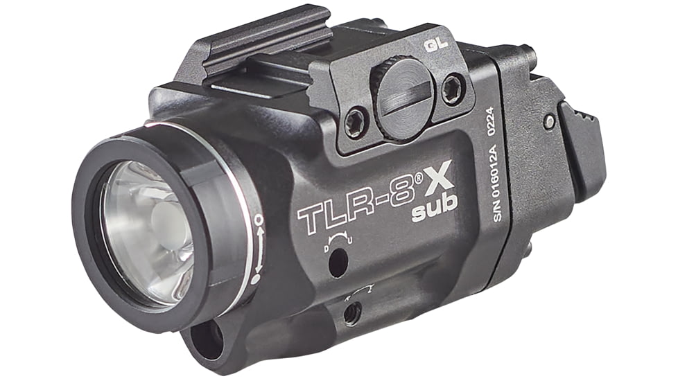 Streamlight TLR-8 Sub For Glock 43X/48 MOS LED Weapon Light w/ Red Laser, CR123A Lithium, White, 500 Lumens, Black, 69411