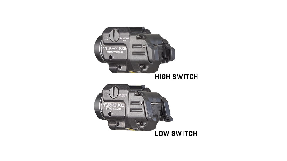 Streamlight TLR-8A A Weapon Light and Laser, Both High and Low Switch Mounted on TLR-8A, CR123A, Green Beam, 500 Lumens, Black, 69434
