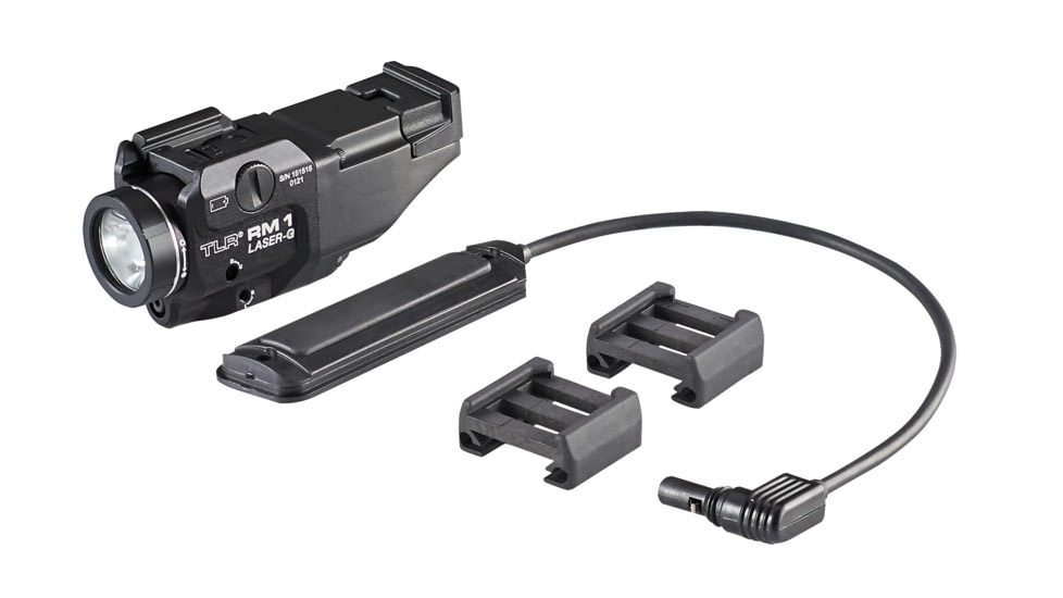 Streamlight TLR RM 1 Rail Mounted LED Tactical Lighting System w/Green Laser, CR123A, White, 500 Lumens, Black, 69443