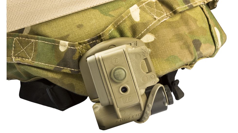 SureFire Military Helmet Mount Light, Yellow-Green/IR/Blinking IR LEDs, Tan, NSN 6220-01-549-4218, HL1-D-TN