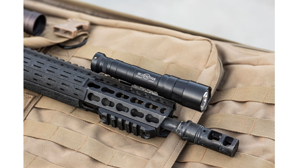 SureFire M640DFT-PRO Turbo Series 18350/123A High Candela 6-Volt Dual Fuel Scout Pro LED Weapon Light, 123A, 550 Lumens, Black, M640DFT-BK-PRO
