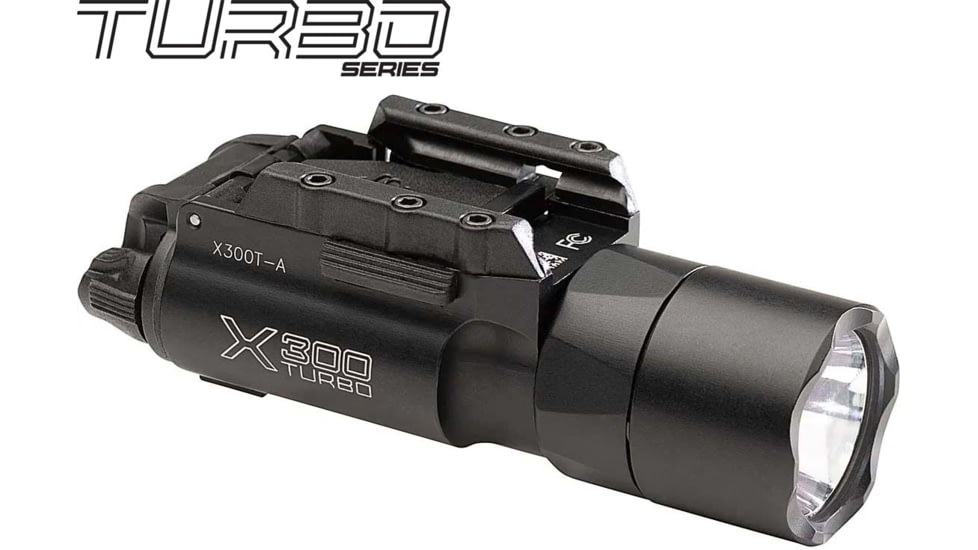 SureFire X300T Turbo Series High-Candela LED Weapon Light, 123A Lithium, White Light, 650 Lumens, Black, X300T-A