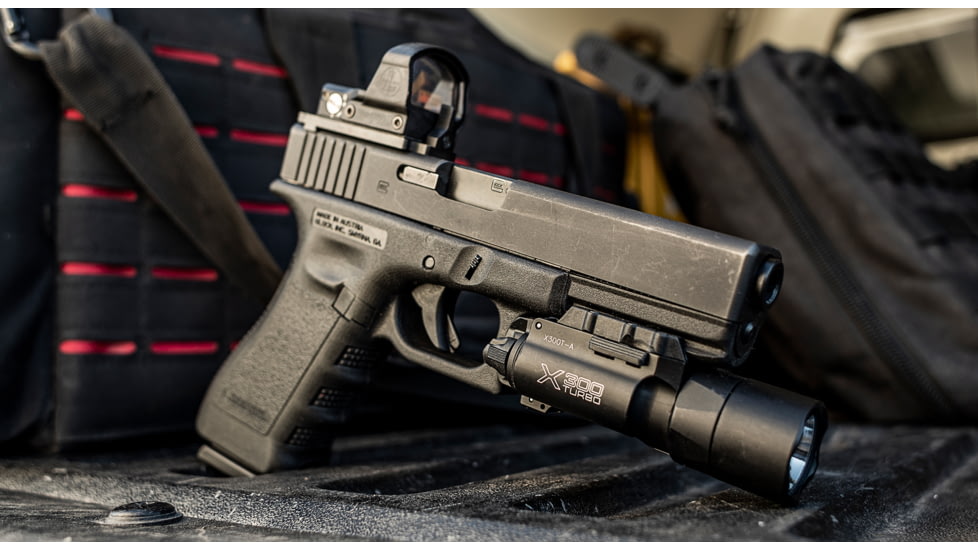 SureFire X300T Turbo Series High-Candela LED Weapon Light, 123A Lithium, White Light, 650 Lumens, Black, X300T-A