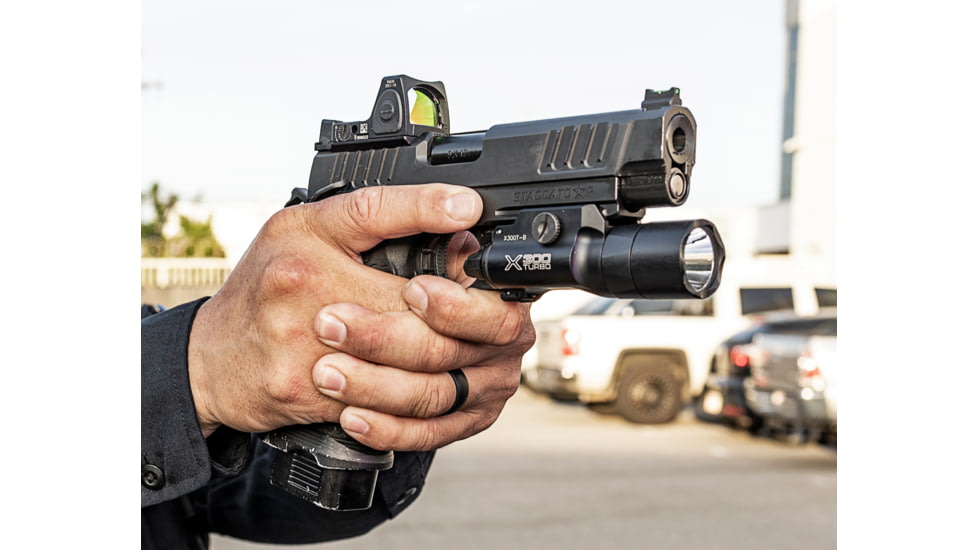 SureFire X300T Turbo Series High-Candela LED Weapon Light, 123A Lithium, White Light, 650 Lumens, Black, X300T-B